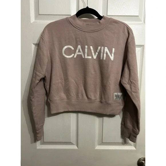 Calvin Klein Performance M Crew Neck Sweatshirt Pullover Cozy Rose Pink Logo - Picture 4 of 10